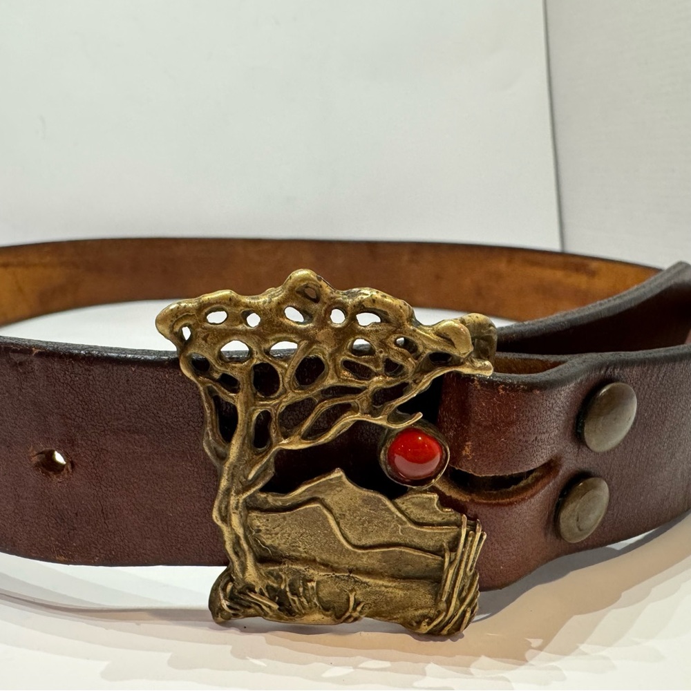 Vintage Ivar Hyden Belt Buckle with Carnelian Stone